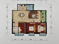 2室2廳1陽臺 潤城十一區(qū)戶型圖