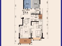 3室2廳1陽臺 筑友雙河灣金榜苑戶型圖