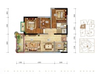 3室2廳2陽臺(tái) 融城優(yōu)郡戶型圖