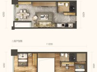 2室2廳1陽臺(tái) 瑞鼎城二期公寓戶型圖