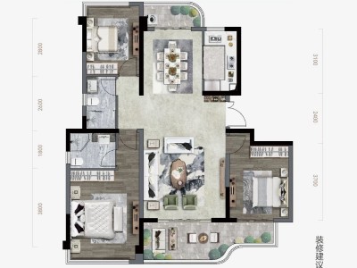 5室2廳4陽臺 中國鐵建山語桃源A2地塊戶型圖