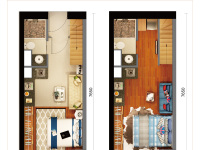 1室1廳 新城吾悅廣場2號地塊公寓戶型圖