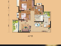 3室2廳1陽臺 山水融城戶型圖