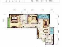 2室2廳1陽臺 筑友雙河灣及第苑戶型圖