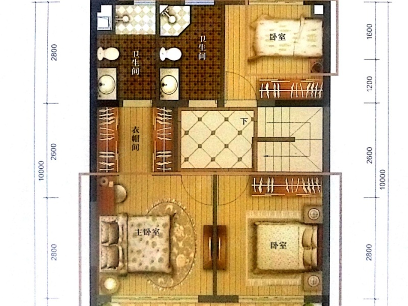 3室2厅1阳台 海东俊园一期户型图