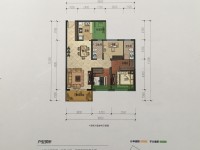 3室2廳2陽(yáng)臺(tái) 藍(lán)光水岸公園戶型圖