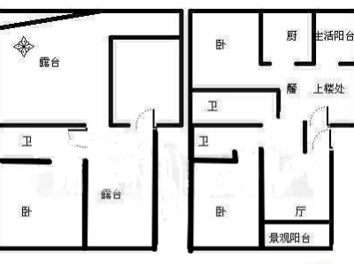 4室2厅3阳台 广源小区一组团户型图