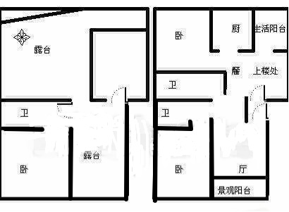 4室2厅3阳台 广源小区一组团户型图