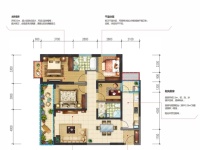 3室2廳2陽臺 融城昆明湖七里香戶型圖