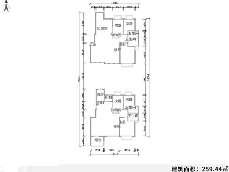 5室3廳3陽臺 佳湖花園別墅戶型圖