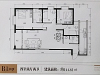 4室2廳2陽臺 恒泰滇池名門壹號院水語自然苑戶型圖