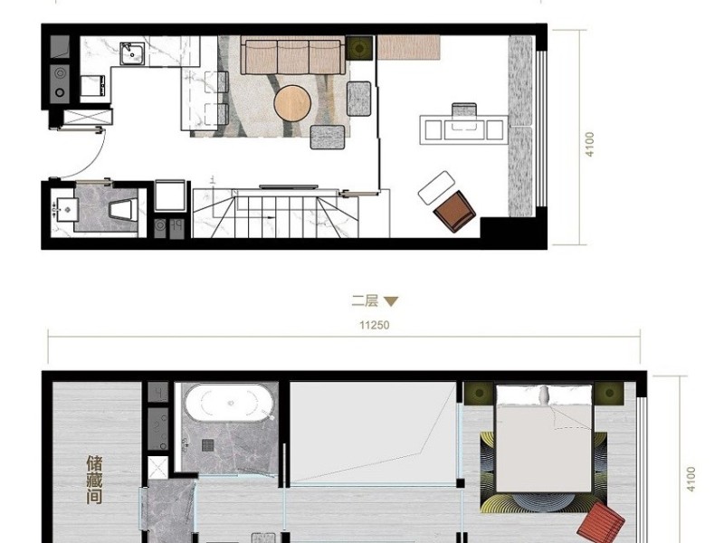 2室2厅 滇池时代公寓户型图