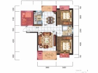 3室2廳2陽臺 碧桂園璟臺戶型圖