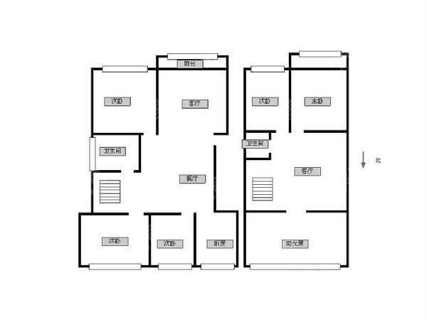 5室2廳3陽(yáng)臺(tái) 天水嘉園戶型圖