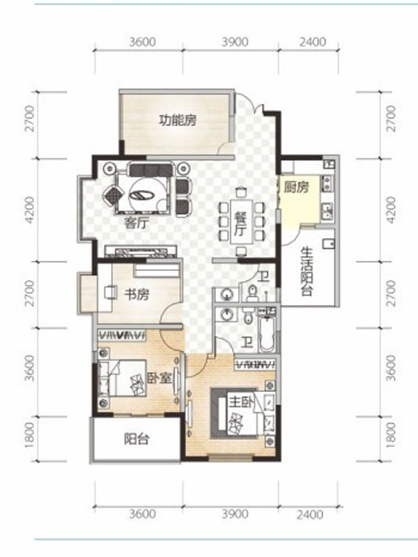 4室2廳2陽臺 清水佳湖雅居戶型圖