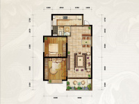 2室2廳1陽臺(tái) 中鐵水岸青城A1地塊戶型圖