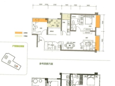 4室2厅1阳台 版筑青果社区户型图