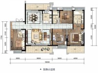 4室2廳2陽臺 昆明融創(chuàng)文旅城花語灣戶型圖