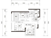 2室2廳1陽臺 中天城天闊戶型圖