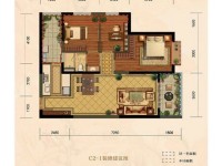 3室2廳2陽(yáng)臺(tái) 中海龍泉公館戶型圖