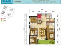 4室2廳1陽(yáng)臺(tái) 俊發(fā)城茉莉苑戶型圖