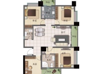 4室2廳3陽(yáng)臺(tái) 天驕北麓南區(qū)戶型圖