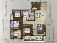 3室2廳2陽臺 潤城第五大道戶型圖