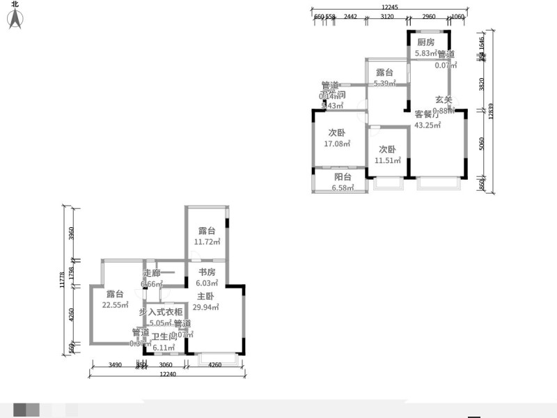 5室2廳3陽臺 龍江雅苑戶型圖