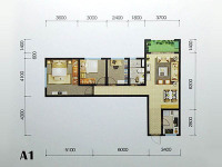 3室2廳1陽(yáng)臺(tái) 俊發(fā)城紫薇苑A區(qū)戶(hù)型圖