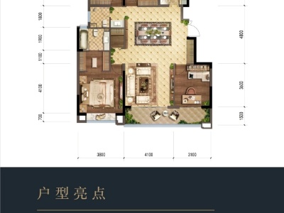 3室1厅2阳台 金科江湖海户型图