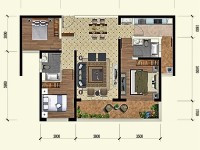3室2廳1陽臺 新希望觀瀾匯戶型圖
