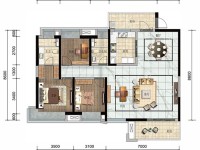 3室2廳 昆明融創(chuàng)文旅城山語海南區(qū)戶型圖