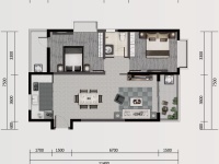 2室2廳1陽(yáng)臺(tái) 首創(chuàng)禧悅春城戶型圖