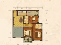 3室2廳1陽臺 中海龍泉公館戶型圖