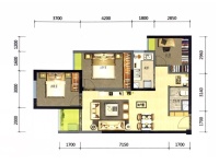 4室2廳2陽(yáng)臺(tái) 俊發(fā)城金盞苑戶型圖