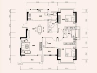 3室2廳2陽(yáng)臺(tái) 銀海白沙郡戶型圖