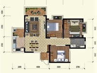 3室2廳2陽臺 新希望觀瀾匯戶型圖