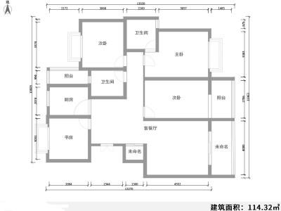 4室2廳1陽臺 天水嘉園戶型圖