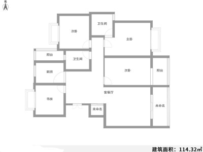 4室2廳1陽臺 天水嘉園戶型圖