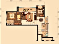 3室2廳1陽(yáng)臺(tái) 碧桂園北城映象立春苑戶(hù)型圖