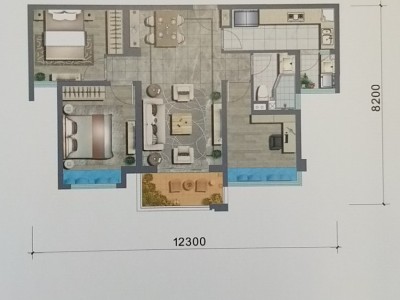 3室2廳 綠地滇池國際健康城戶型圖
