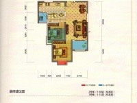 2室1廳1陽臺 中鐵水岸青城A2地塊戶型圖
