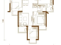 3室2廳1陽(yáng)臺(tái) 金地星月戶型圖