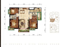 4室2廳2陽(yáng)臺(tái) 融城優(yōu)郡戶型圖