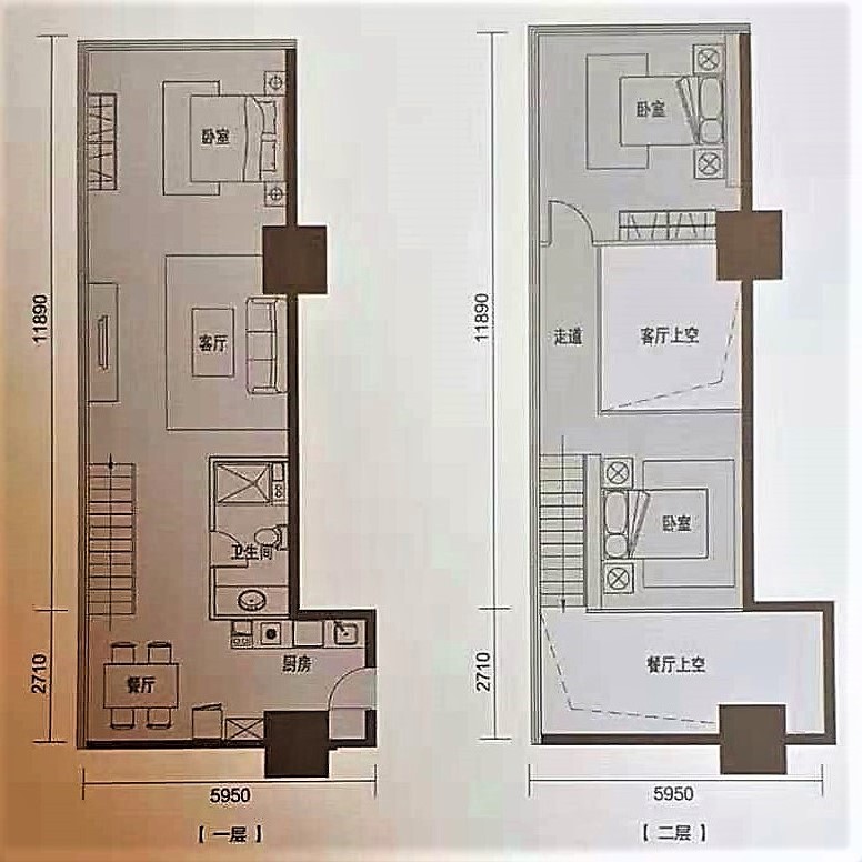 1室1厅 北大资源博泰城公寓户型图