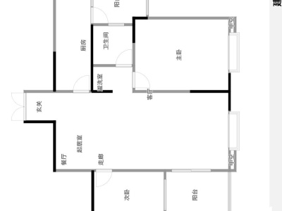 3室2廳1陽(yáng)臺(tái) 銀海領(lǐng)域戶(hù)型圖