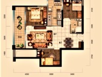 2室2廳1陽臺 碧桂園北城映象春分苑戶型圖