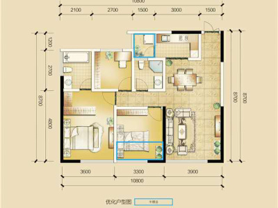 3室2厅1阳台 瑞鼎城一期户型图