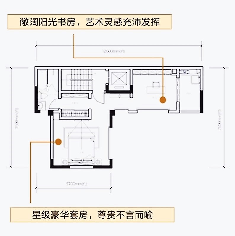 5室3廳3陽臺 中海云麓九里一期別墅戶型圖