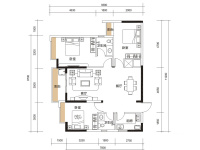 3室2廳1陽臺 德潤朗悅灣戶型圖